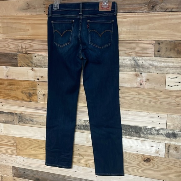 Levi Strauss & CO 714 size 29 mid rise dark wash straight leg stretchy jeans - Picture 9 of 11